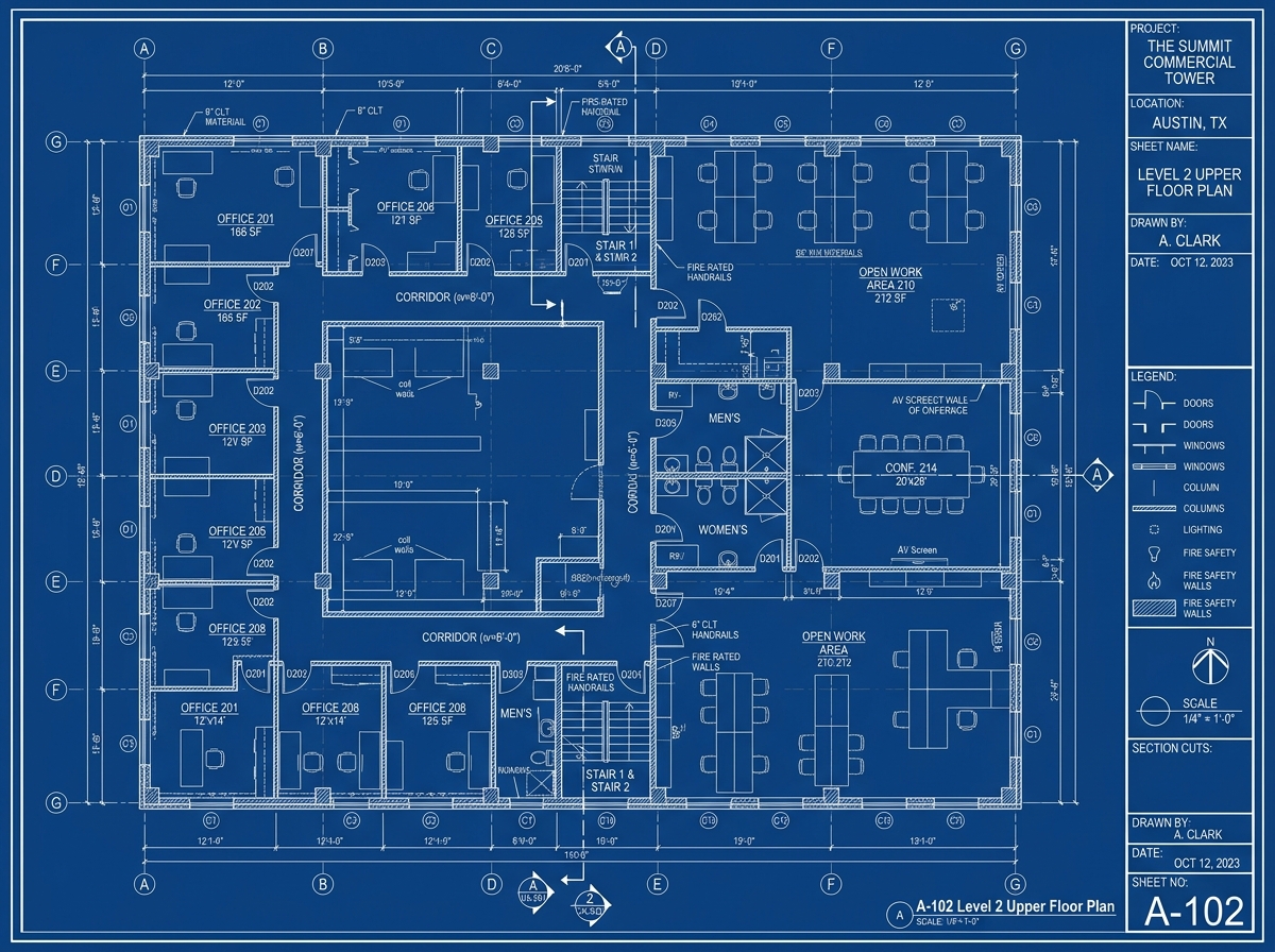 A-102 Level 2 Upper Floor Plan