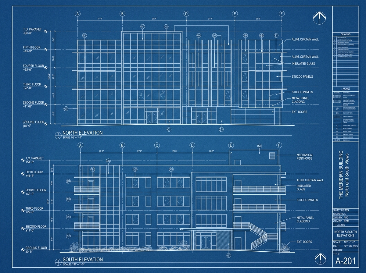 A-201 North & South Exterior Elevations