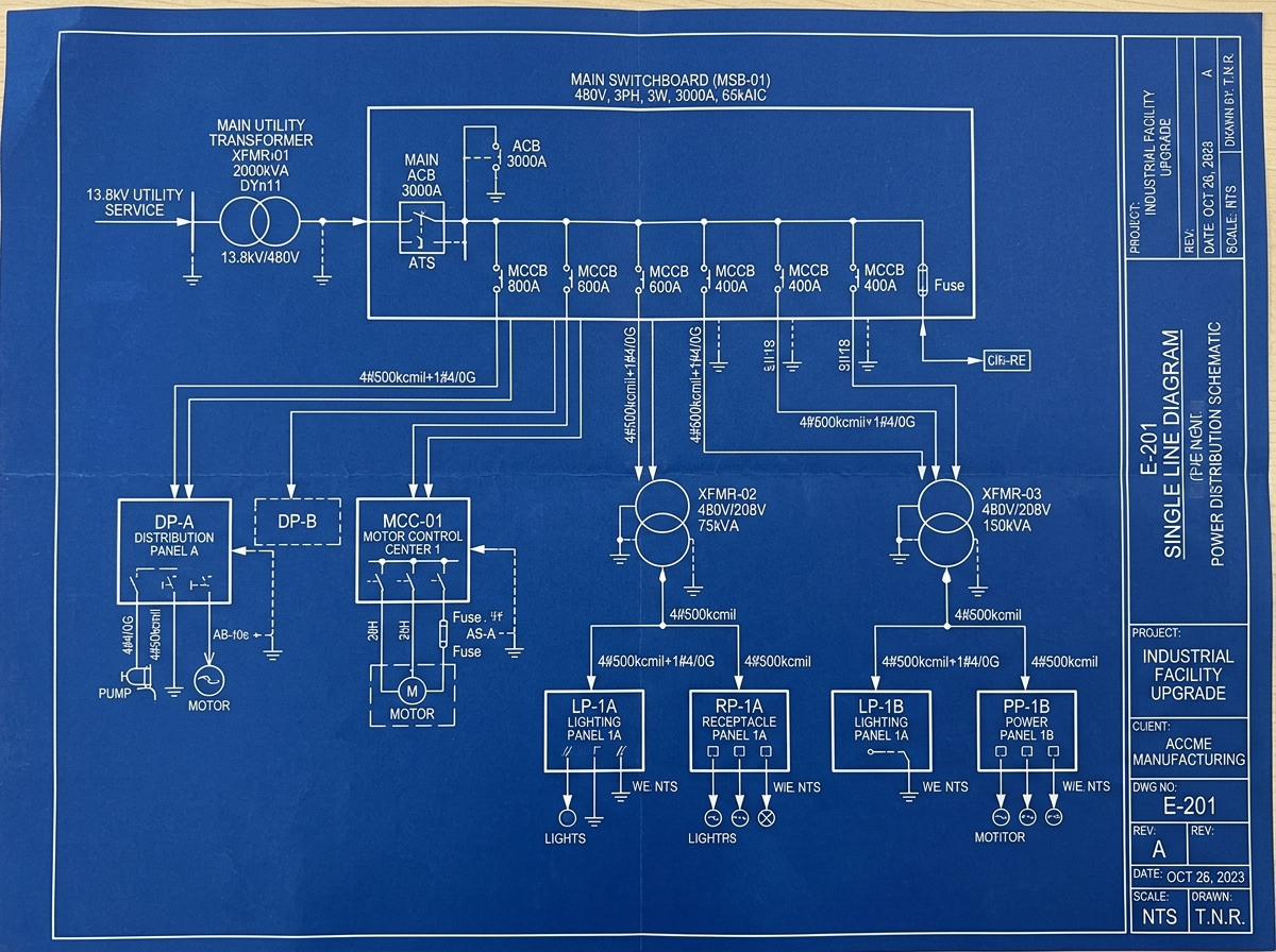 E-201 Single Line Power Distribution