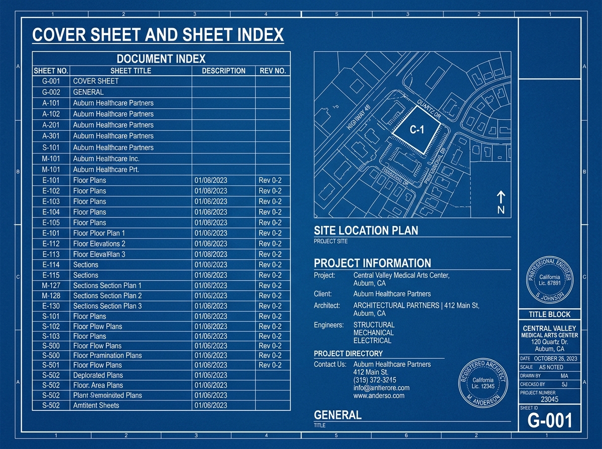 G-001 Cover Sheet & Document Index