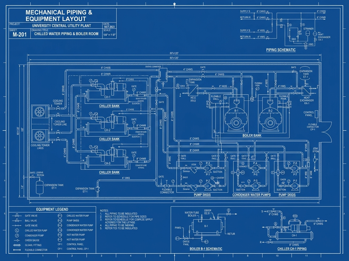 M-201 Mechanical Piping & Boiler Room